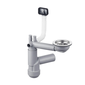 Syfon do zlewozmywaka stalowego 1-komorowego - Space-Saver